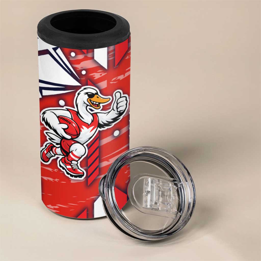 Sydney Swans 4 in 1 Can Cooler Tumbler Mascot Cartoon Football Illustration Style