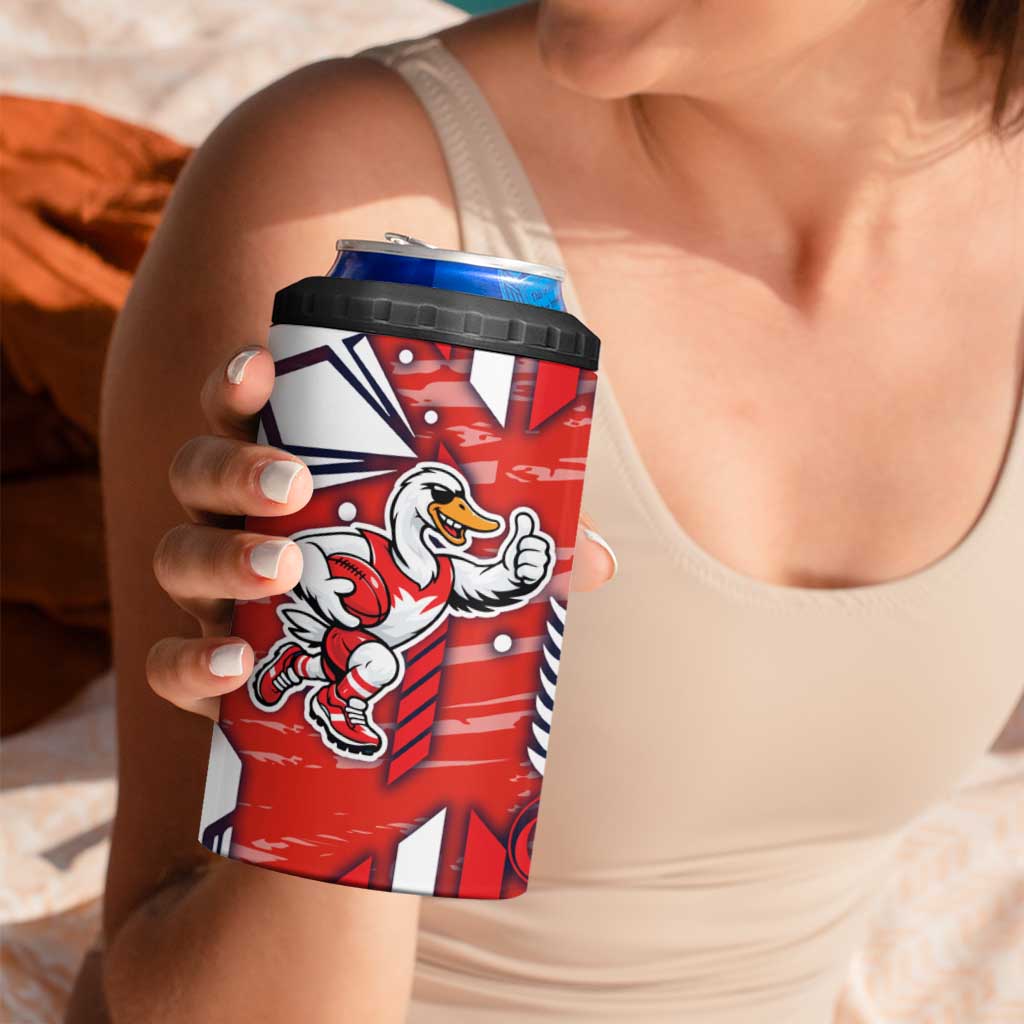 Sydney Swans 4 in 1 Can Cooler Tumbler Mascot Cartoon Football Illustration Style