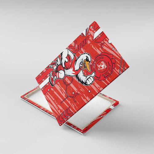 Sydney Swans Canvas Wall Art Mascot Cartoon Football Illustration Style
