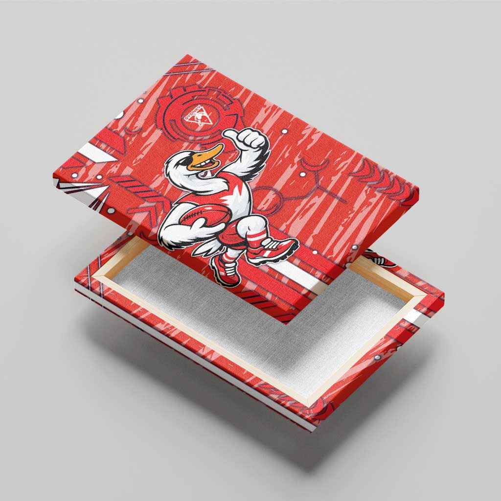 Sydney Swans Canvas Wall Art Mascot Cartoon Football Illustration Style