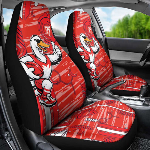 Sydney Swans Car Seat Cover Mascot Cartoon Football Illustration Style