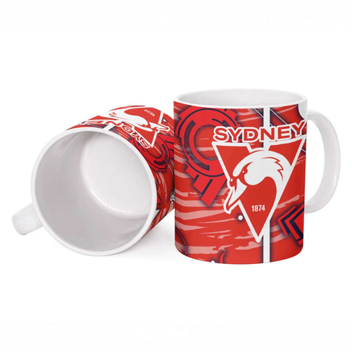 Sydney Swans Ceramic Mug Mascot Cartoon Football Illustration Style