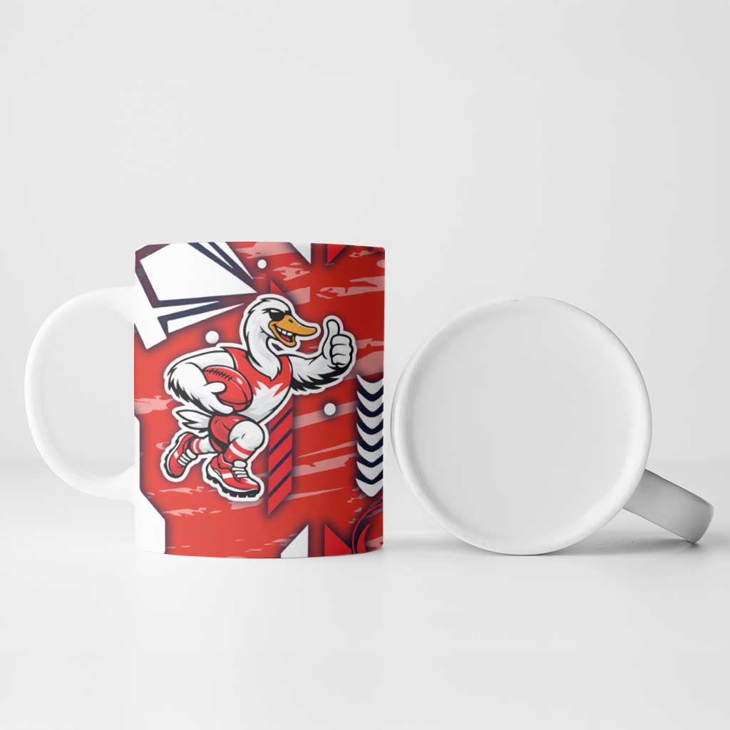 Sydney Swans Ceramic Mug Mascot Cartoon Football Illustration Style