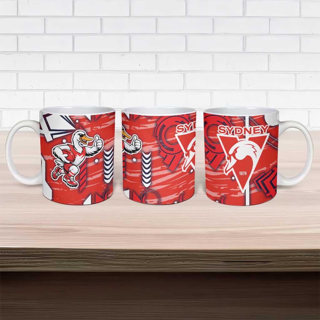 Sydney Swans Ceramic Mug Mascot Cartoon Football Illustration Style