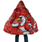 Sydney Swans Cloak Mascot Cartoon Football Illustration Style