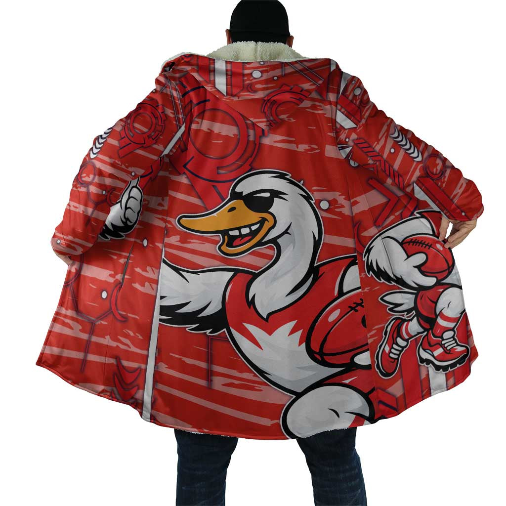 Sydney Swans Cloak Mascot Cartoon Football Illustration Style
