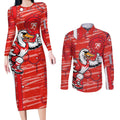 Sydney Swans Couples Matching Long Sleeve Bodycon Dress and Long Sleeve Button Shirt Mascot Cartoon Football Illustration Style