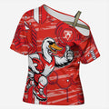 Sydney Swans Cross Shoulder Shirt Mascot Cartoon Football Illustration Style