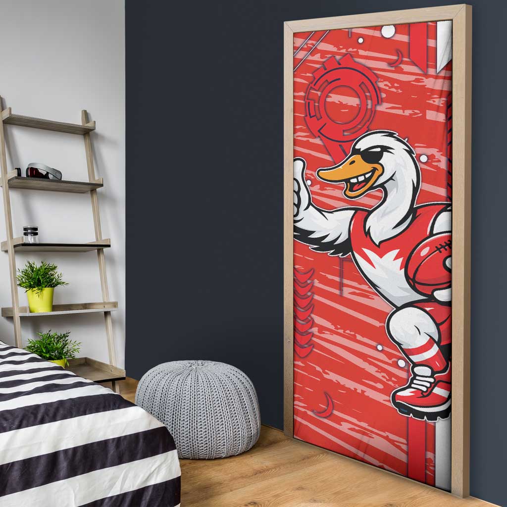 Sydney Swans Door Cover Mascot Cartoon Football Illustration Style