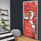 Sydney Swans Door Cover Mascot Cartoon Football Illustration Style