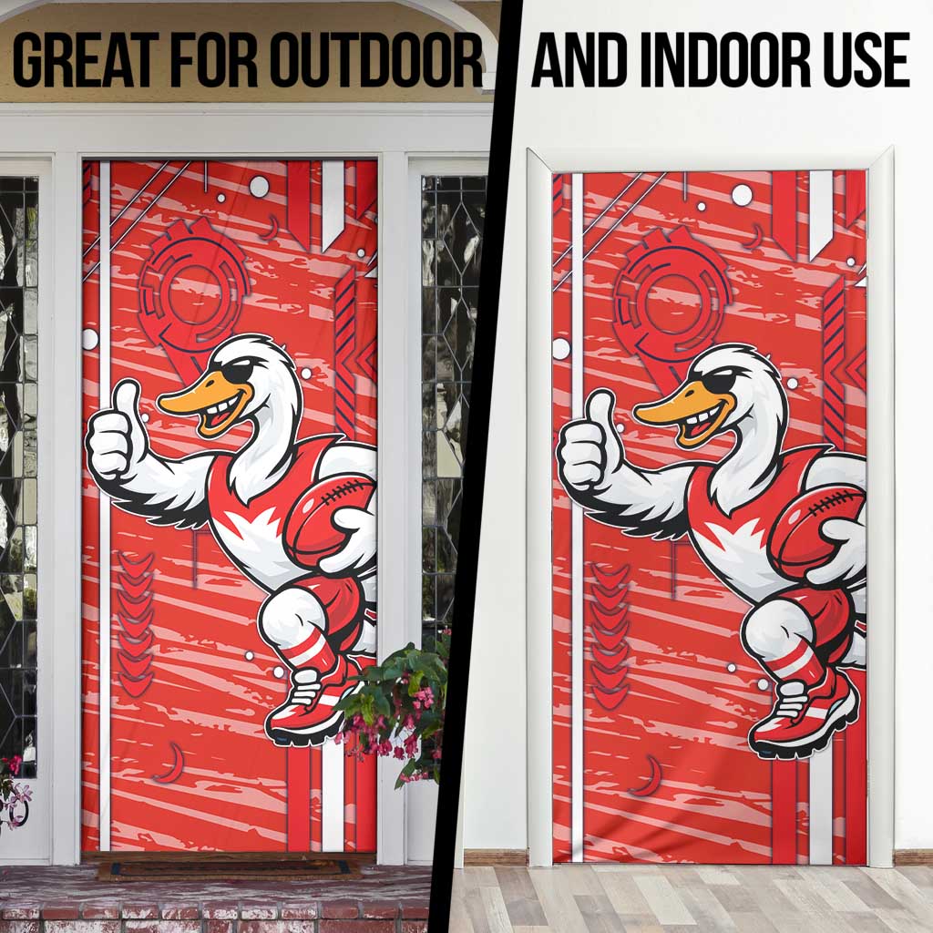 Sydney Swans Door Cover Mascot Cartoon Football Illustration Style
