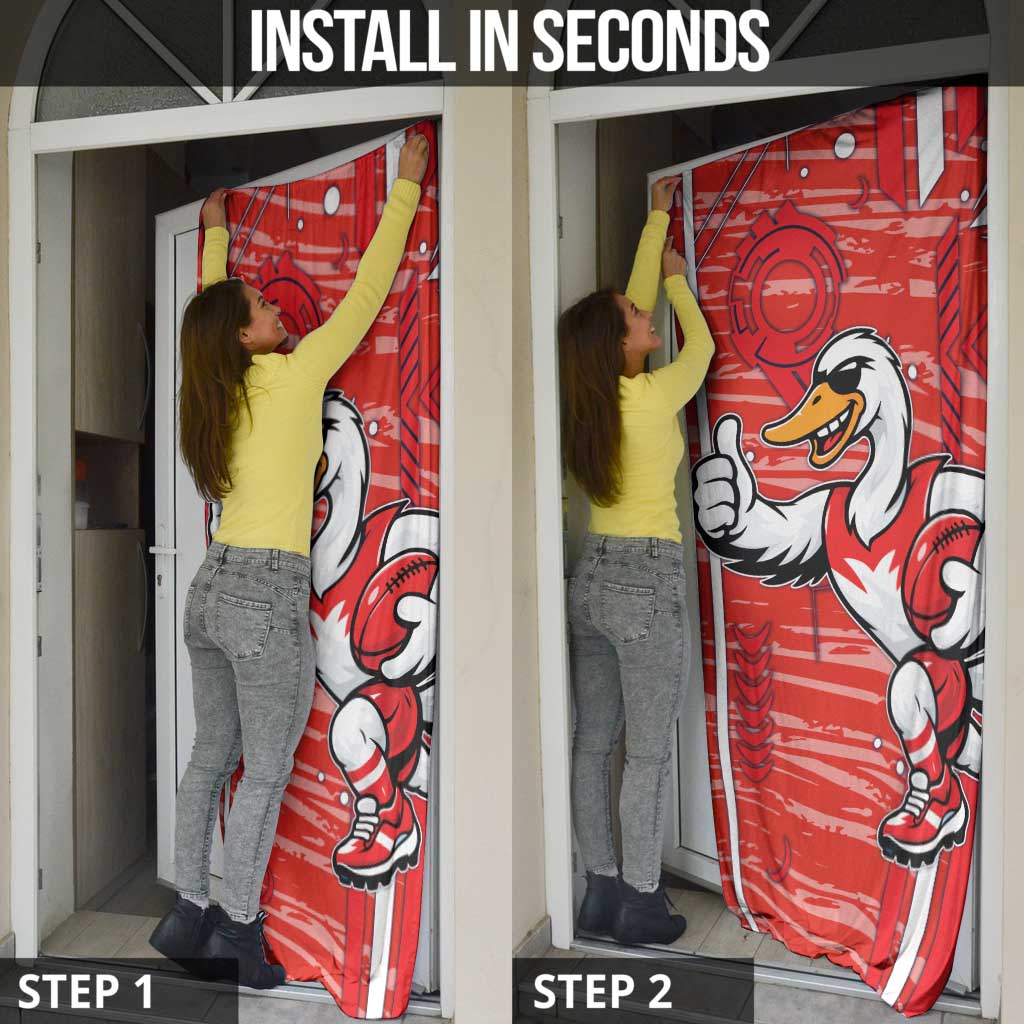 Sydney Swans Door Cover Mascot Cartoon Football Illustration Style