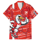 Sydney Swans Family Matching Puletasi and Hawaiian Shirt Mascot Cartoon Football Illustration Style