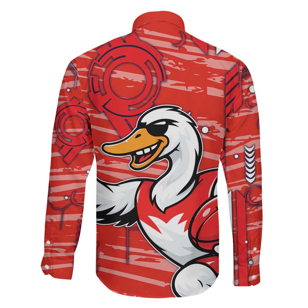 Sydney Swans Family Matching Tank Maxi Dress and Hawaiian Shirt Mascot Cartoon Football Illustration Style