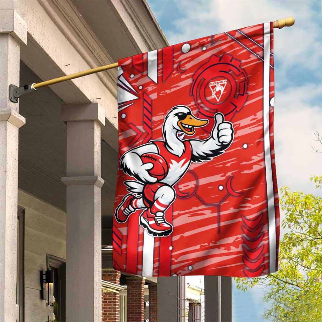Sydney Swans Garden Flag Mascot Cartoon Football Illustration Style