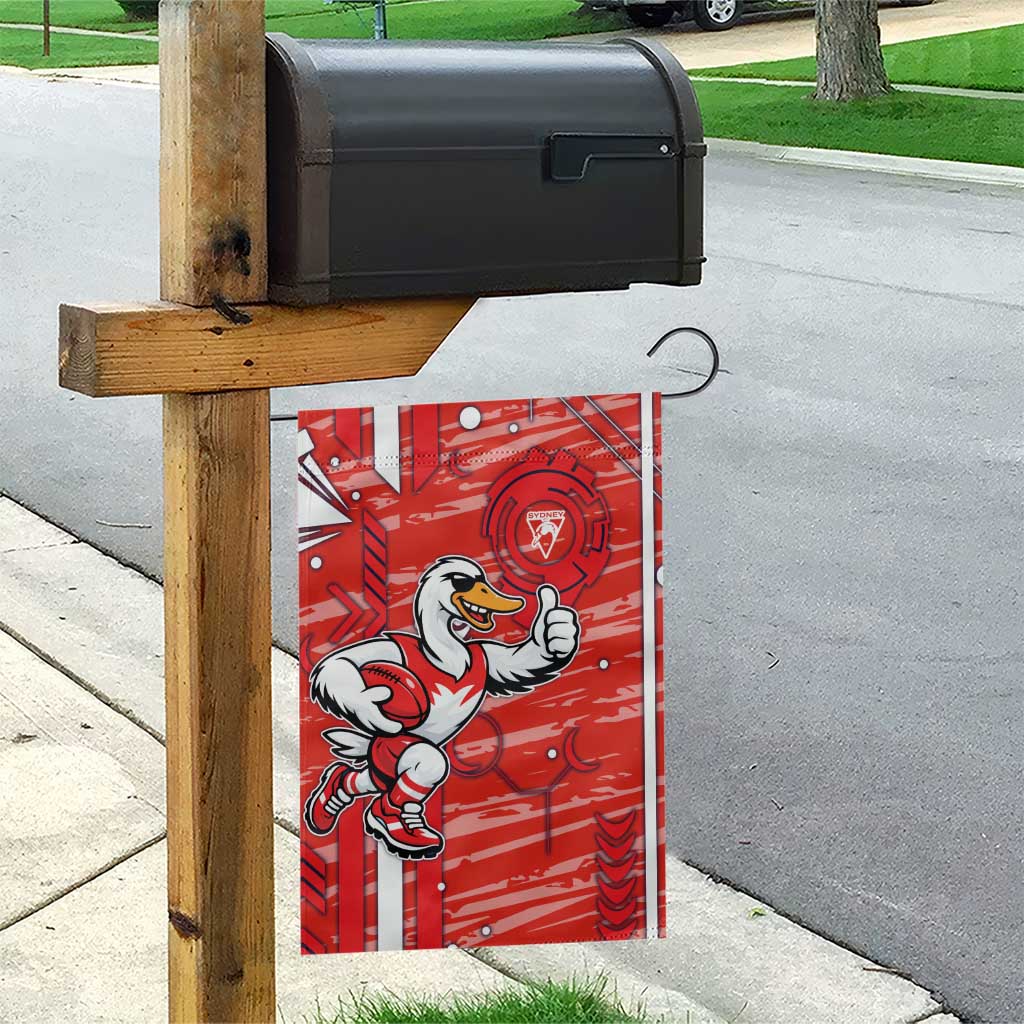 Sydney Swans Garden Flag Mascot Cartoon Football Illustration Style