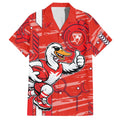 Sydney Swans Hawaiian Shirt Mascot Cartoon Football Illustration Style