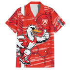 Sydney Swans Hawaiian Shirt Mascot Cartoon Football Illustration Style