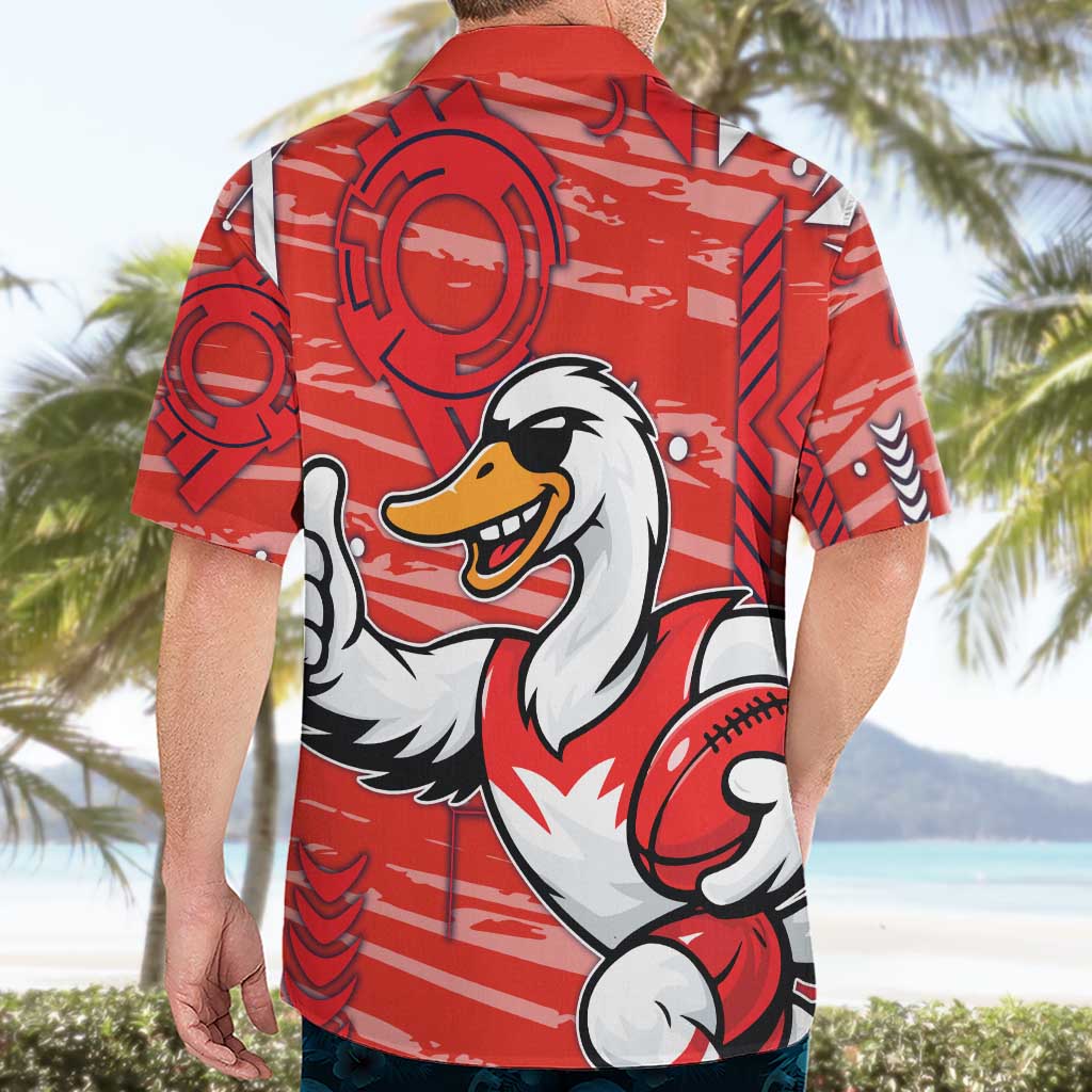 Sydney Swans Hawaiian Shirt Mascot Cartoon Football Illustration Style