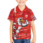 Sydney Swans Hawaiian Shirt Mascot Cartoon Football Illustration Style
