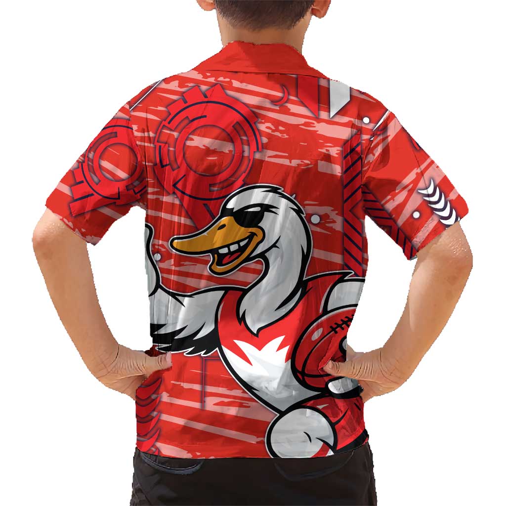 Sydney Swans Hawaiian Shirt Mascot Cartoon Football Illustration Style
