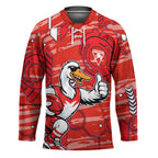 Sydney Swans Hockey Jersey Mascot Cartoon Football Illustration Style