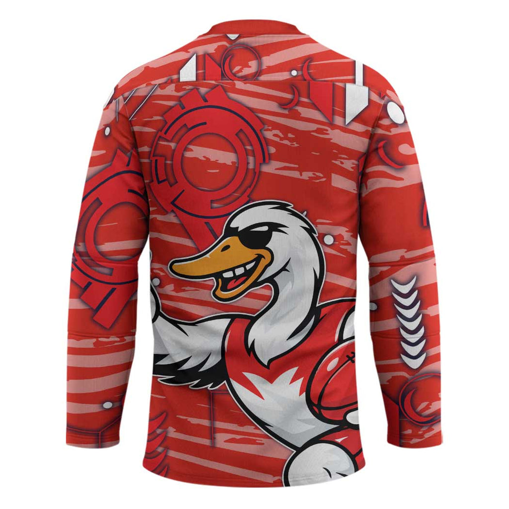 Sydney Swans Hockey Jersey Mascot Cartoon Football Illustration Style