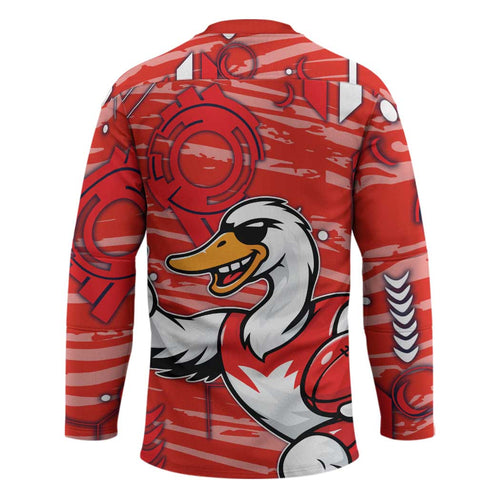 Sydney Swans Hockey Jersey Mascot Cartoon Football Illustration Style