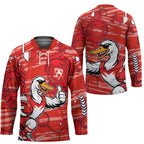 Sydney Swans Hockey Jersey Mascot Cartoon Football Illustration Style