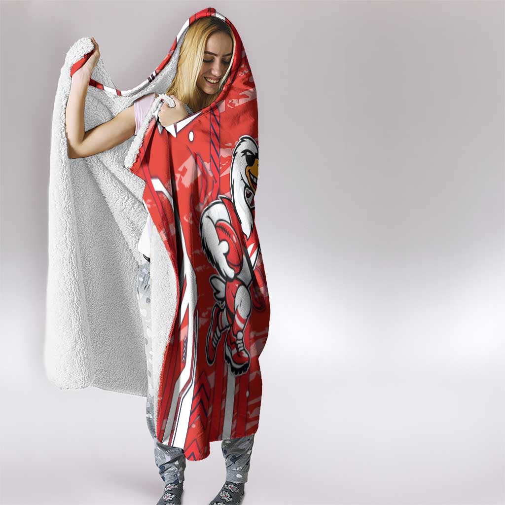 Sydney Swans Hooded Blanket Mascot Cartoon Football Illustration Style