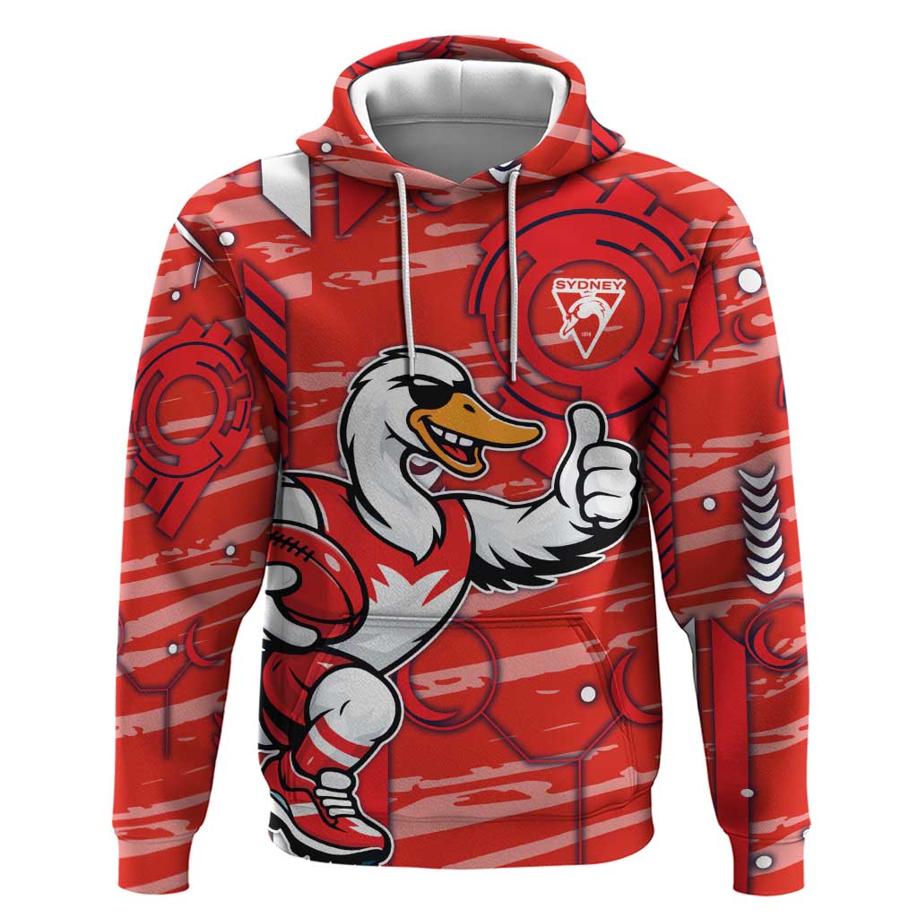 Sydney Swans Hoodie Mascot Cartoon Football Illustration Style