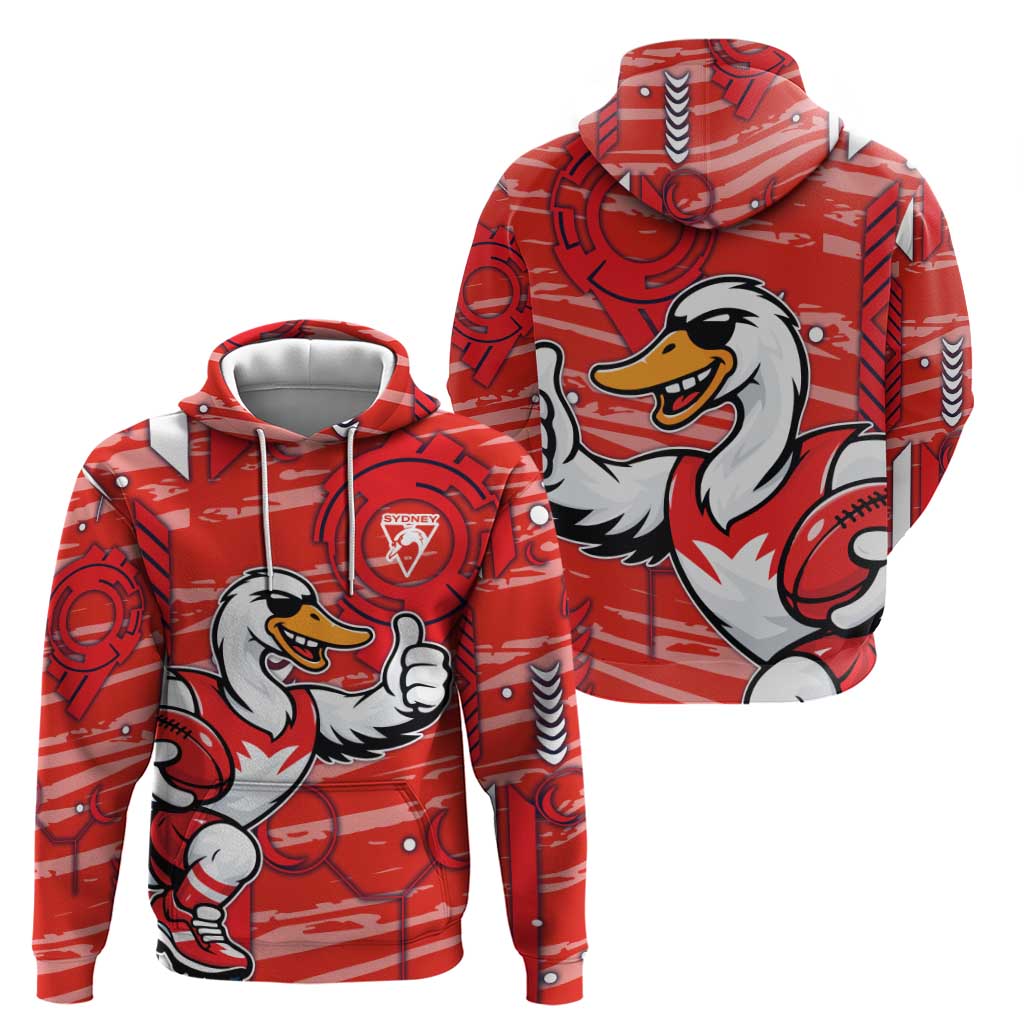 Sydney Swans Hoodie Mascot Cartoon Football Illustration Style