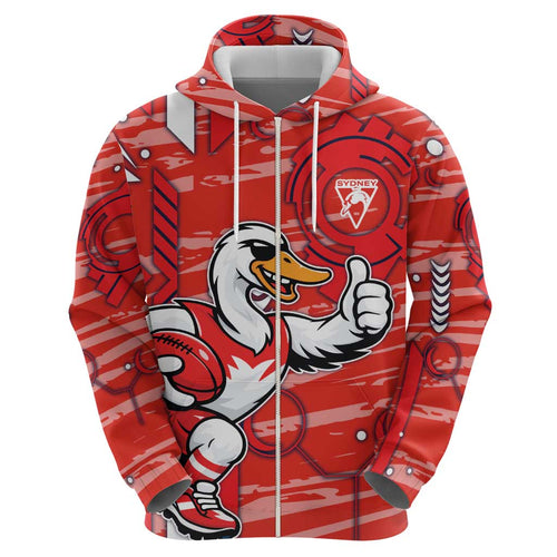 Sydney Swans Hoodie Mascot Cartoon Football Illustration Style