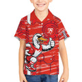 Sydney Swans Kid Hawaiian Shirt Mascot Cartoon Football Illustration Style