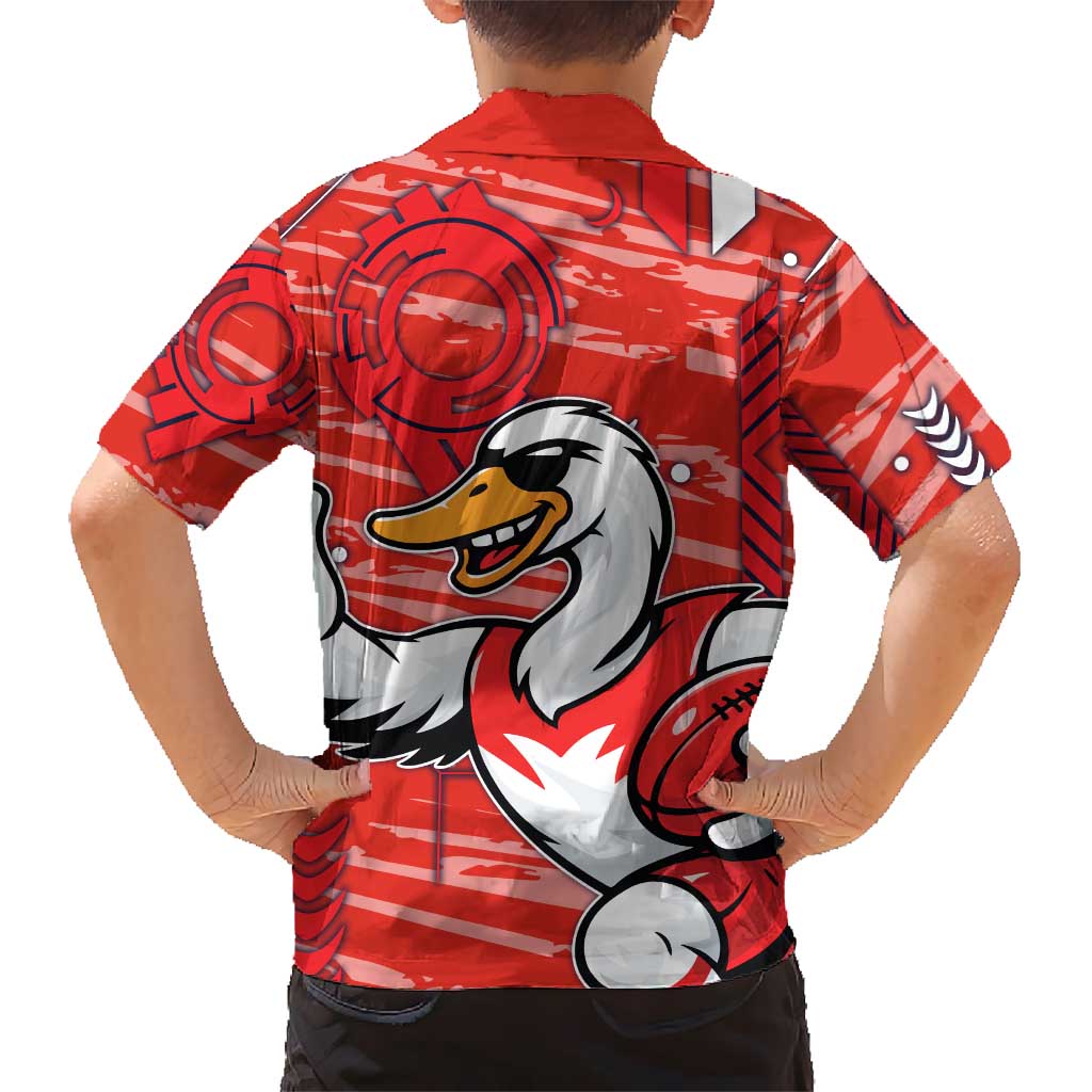 Sydney Swans Kid Hawaiian Shirt Mascot Cartoon Football Illustration Style