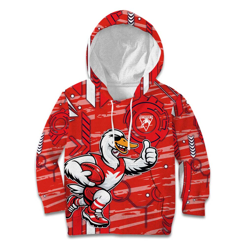 Sydney Swans Kid Hoodie Mascot Cartoon Football Illustration Style