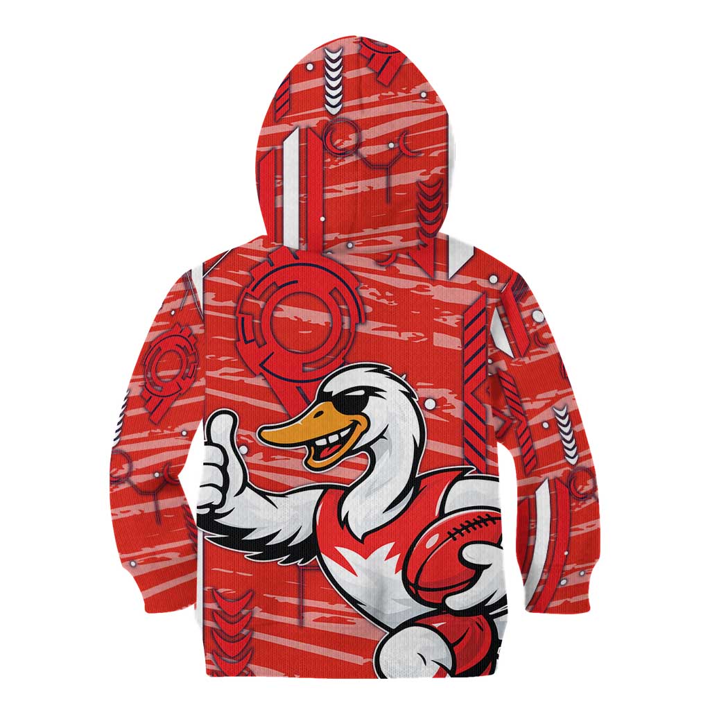 Sydney Swans Kid Hoodie Mascot Cartoon Football Illustration Style
