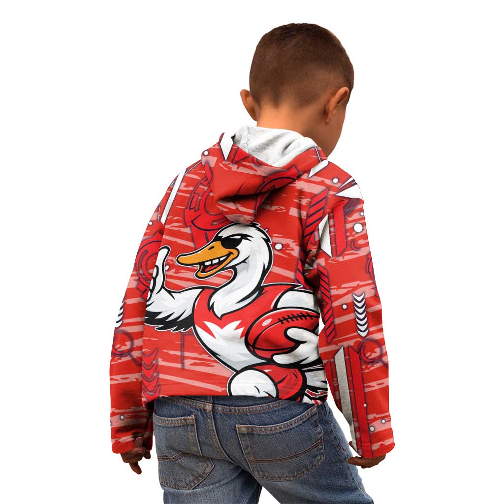 Sydney Swans Kid Hoodie Mascot Cartoon Football Illustration Style