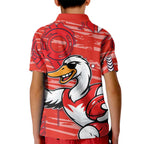 Sydney Swans Kid Polo Shirt Mascot Cartoon Football Illustration Style