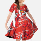Sydney Swans Kid Short Sleeve Dress Mascot Cartoon Football Illustration Style