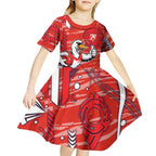 Sydney Swans Kid Short Sleeve Dress Mascot Cartoon Football Illustration Style