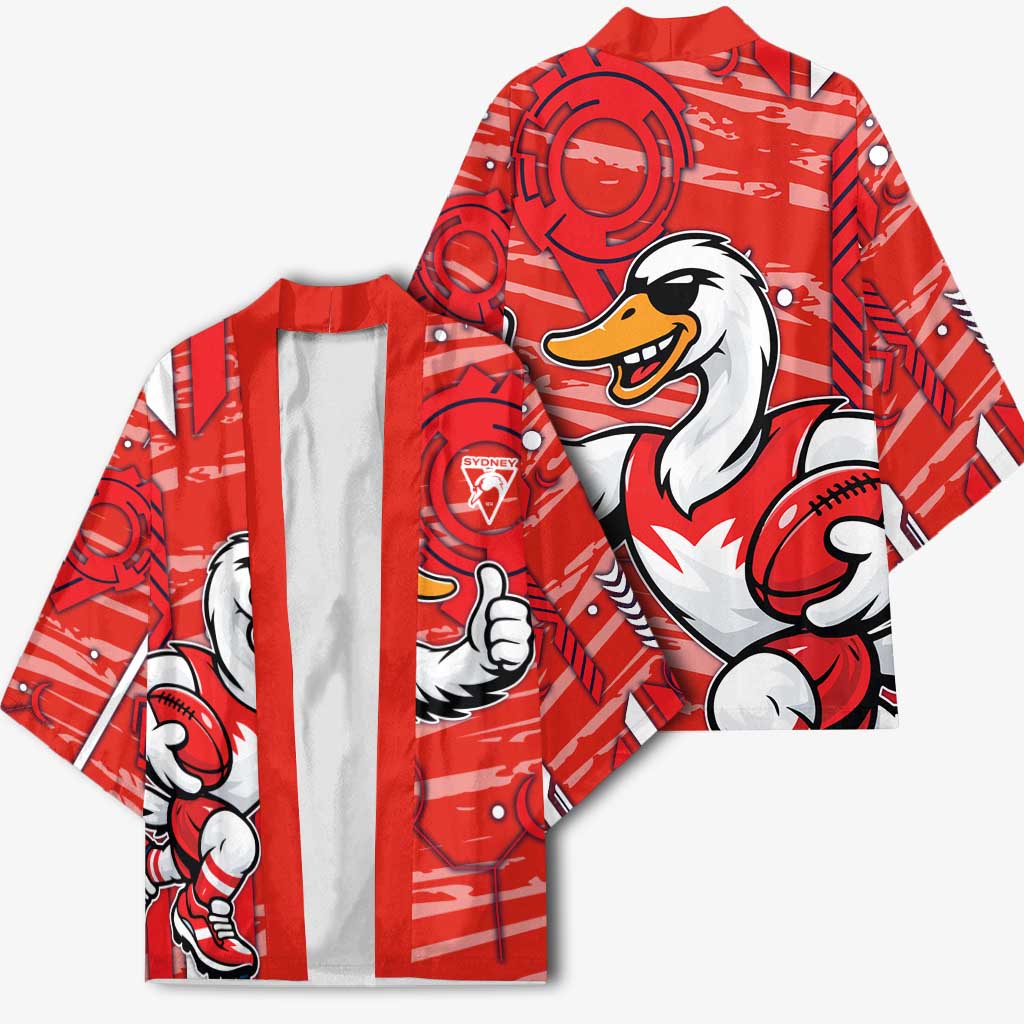 Sydney Swans Kimono Mascot Cartoon Football Illustration Style