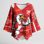 Sydney Swans Kimono Sleeve Blouse Mascot Cartoon Football Illustration Style