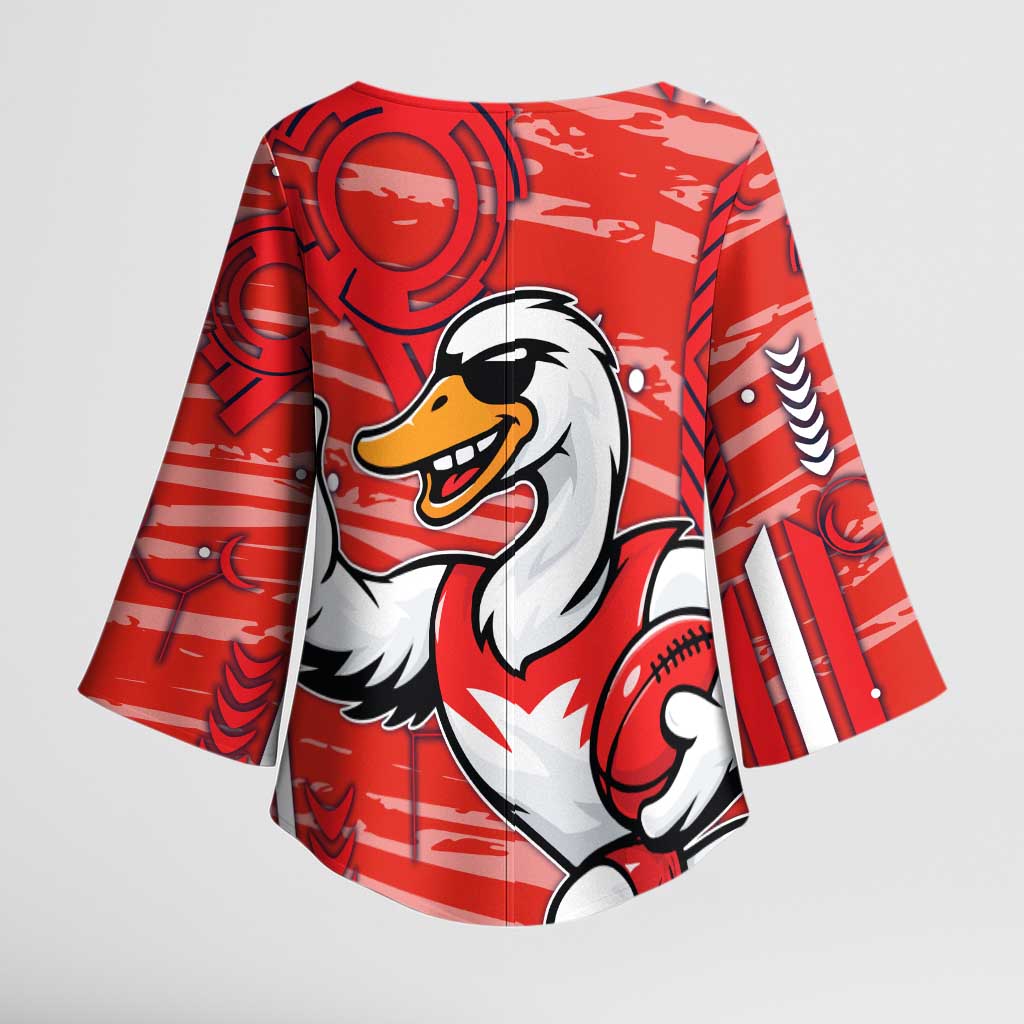 Sydney Swans Kimono Sleeve Blouse Mascot Cartoon Football Illustration Style