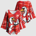 Sydney Swans Kimono Sleeve Blouse Mascot Cartoon Football Illustration Style