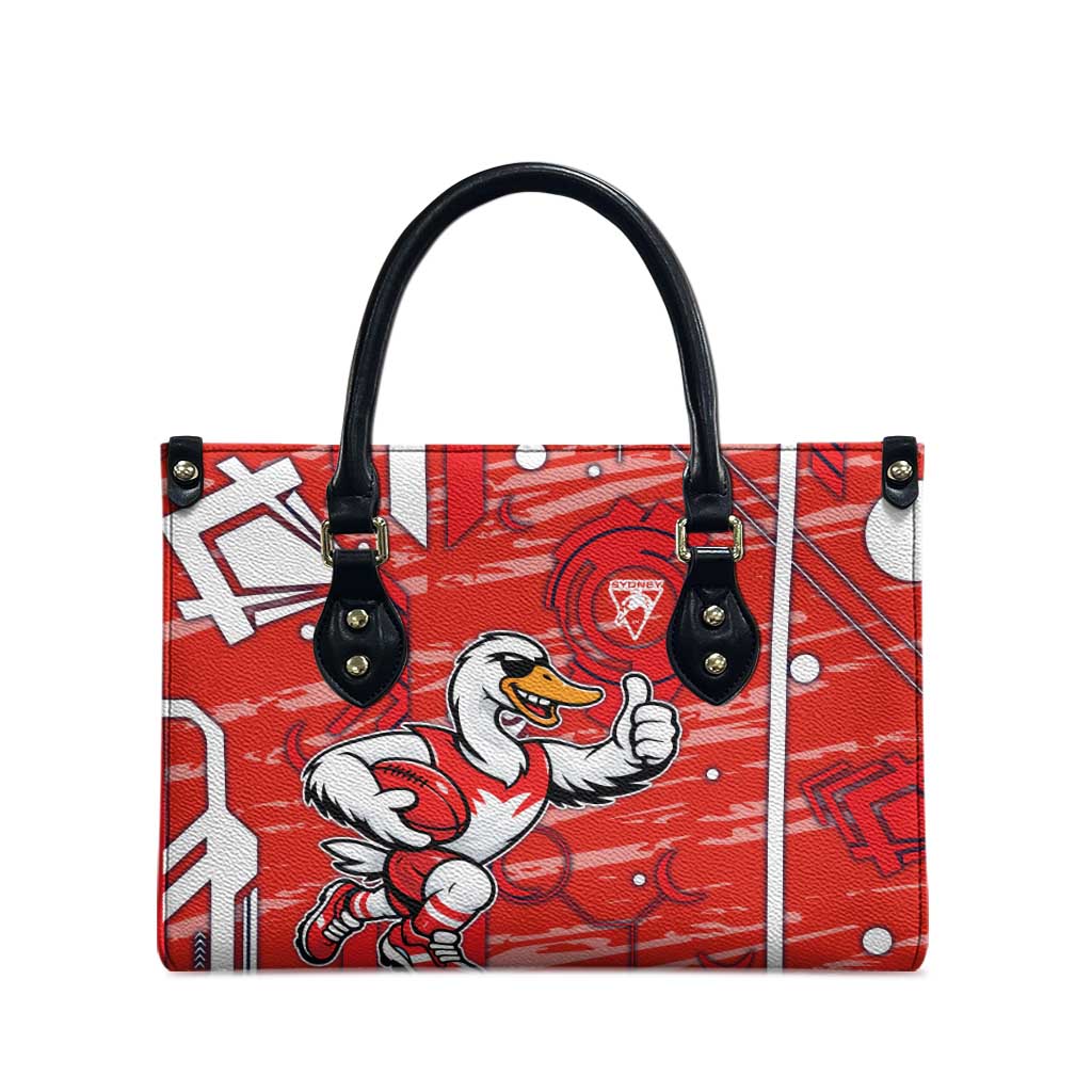 Sydney Swans Leather Bag Mascot Cartoon Football Illustration Style