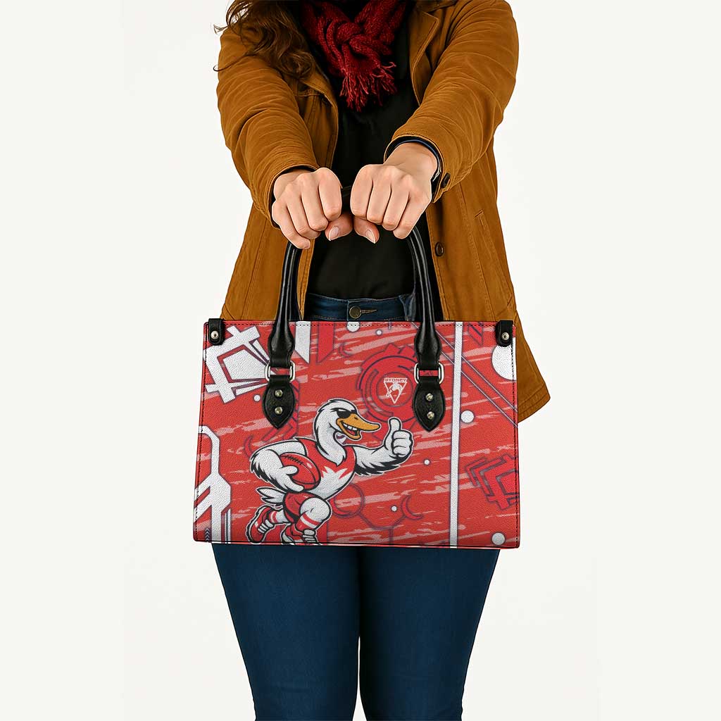 Sydney Swans Leather Bag Mascot Cartoon Football Illustration Style