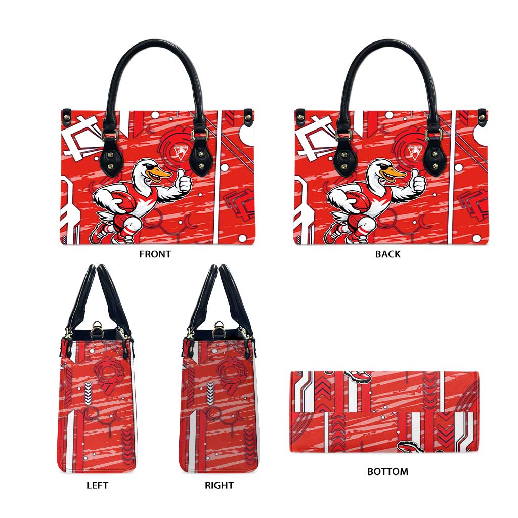 Sydney Swans Leather Bag Mascot Cartoon Football Illustration Style