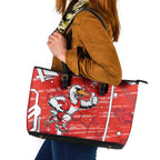 Sydney Swans Leather Tote Bag Mascot Cartoon Football Illustration Style