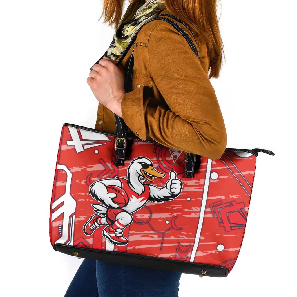 Sydney Swans Leather Tote Bag Mascot Cartoon Football Illustration Style